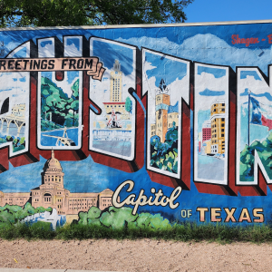 Greetings From Austin Postcard - Mural